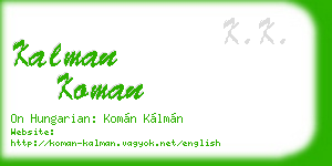 kalman koman business card